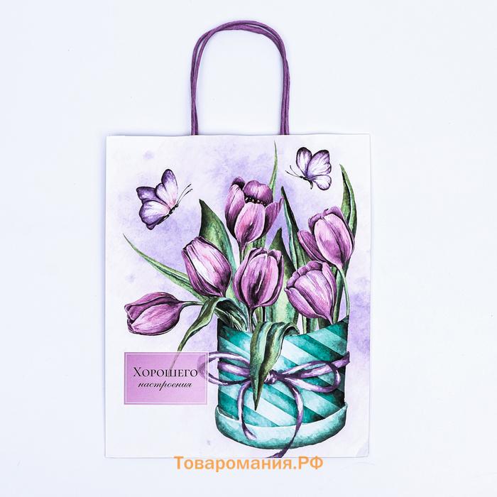 Пакет крафт «Хорошего настроения» 22×12×27 см
