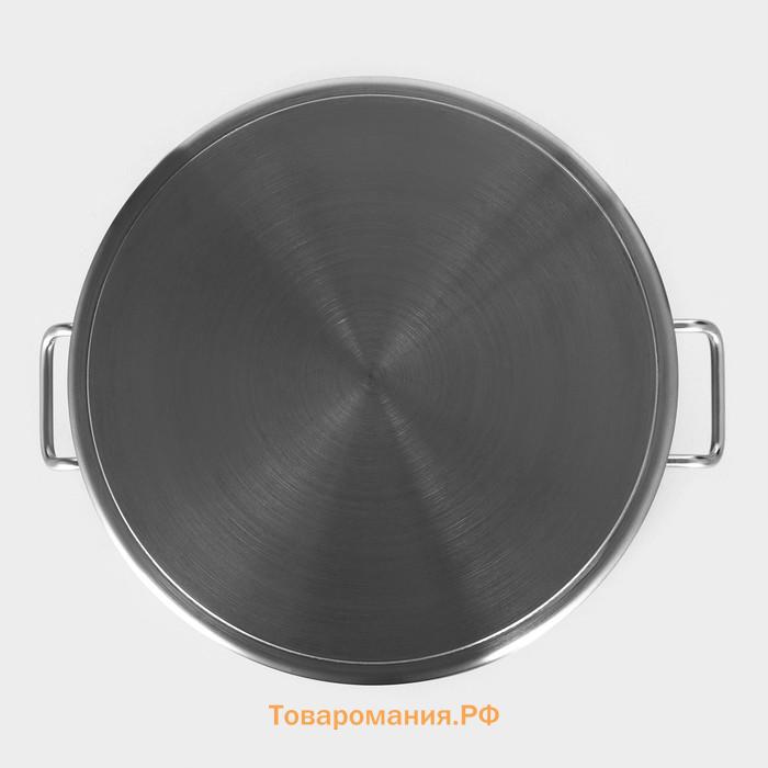 Кастрюля Hanna Knövell, 47 л, d=45 см, h=28 см, толщина 1 мм, дно ТРС, толщина дна 4.6 мм, 201 сталь, индукция