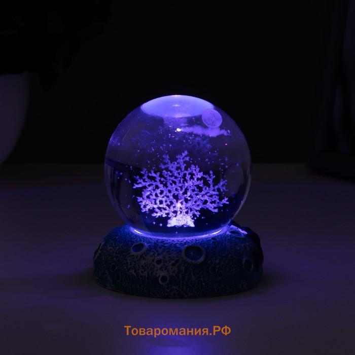 Фигурка светящаяся RISALUX «Кораллы», LED-ночник, 1 Вт, USB, 6×6×8 см