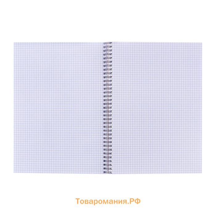 Тетрадь A4, 80 листов в клетку на гребне MonoTone, обложка мелованный картон, блок офсет, синяя