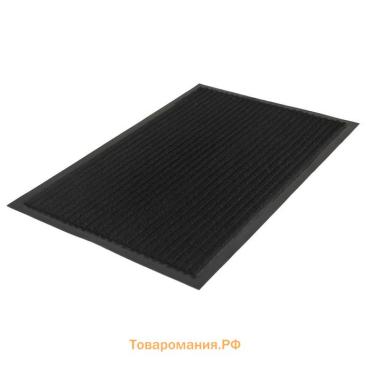 Коврик придверный влаговпитывающий, ребристый, «Стандарт», 120×150 см, чёрный