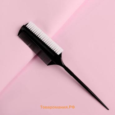 Расчёска для окрашивания, с хвостиком, 23×4 (±1) см, чёрная