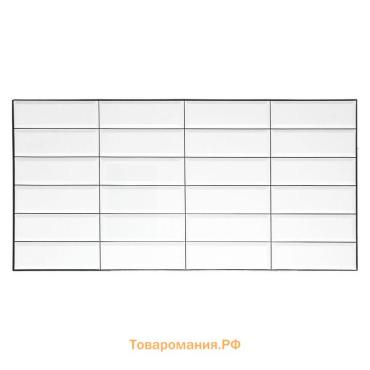 Стеновая панель ПВХ «Плитка Белая», 957×482 мм, чёрный шов