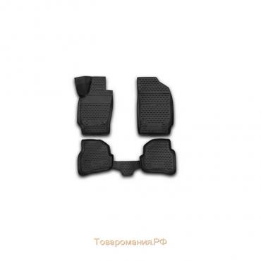 Коврики 3D в салон для Volkswagen Polo 2010-2020, седан, полиуретан, набор 4 шт