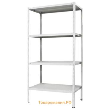 Стеллаж металлический для склада напольный ПАКС металл МС-152, 4 полки, 150×75×20 см, серый