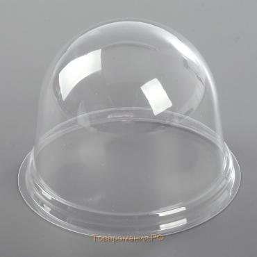 Крышка пластиковая одноразовая к контейнеру ПР-Т-85К, круглая, прозрачная, 11×8,2 см, 390 шт/уп