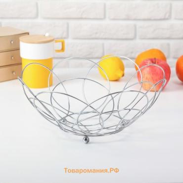 Фруктовница , 28.5×28.5×8.5 см, хромированная
