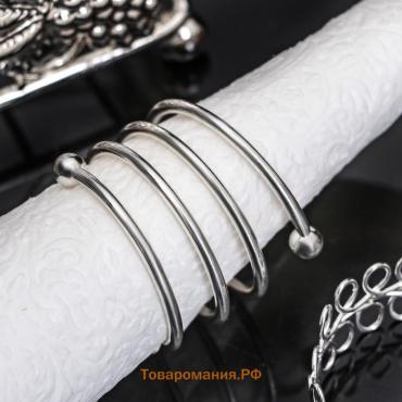 Кольцо для салфеток «Спираль», 4.5×4 см, серебристое