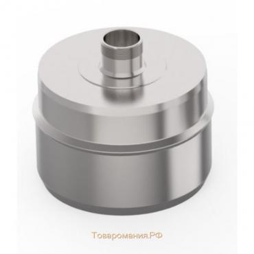 Заглушка с конденсатоотводом, d 220 мм, нержавейка 0.5 мм, штуцер 3/4", внутренняя