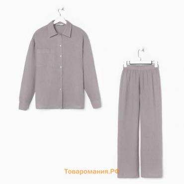 Пижама женская (рубашка и брюки) KAFTAN "Basic" размер 40-42, цвет серый