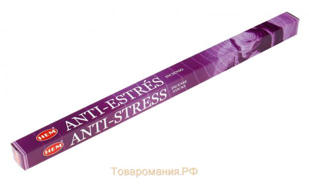 Благовония HEM "Antistress. Антистресс ", 8 палочек в упаковке, четырёхгранник