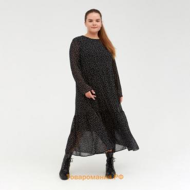 Платье женское миди MIST plus-size, р.50, черный