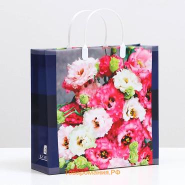 Пакет Flowers, мягкий пластик, 30×30 см, 120 мкм