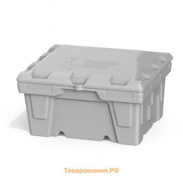 Ящик с крышкой, 250 л, для песка, соли, реагентов, цвет серый