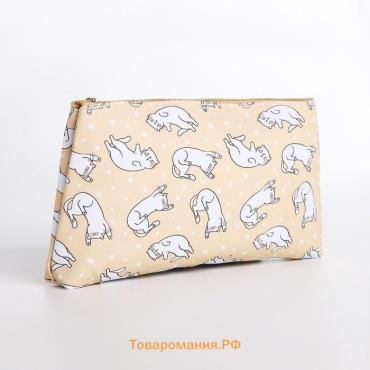 Косметичка-пенал на молнии, маленькая, с рисунком, жёлтая