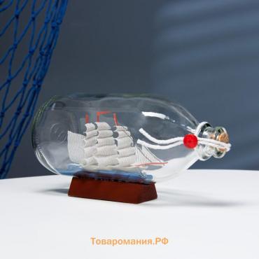 Корабль в бутылке «Роза ветров», фигурка, 18×10×8 см, белый